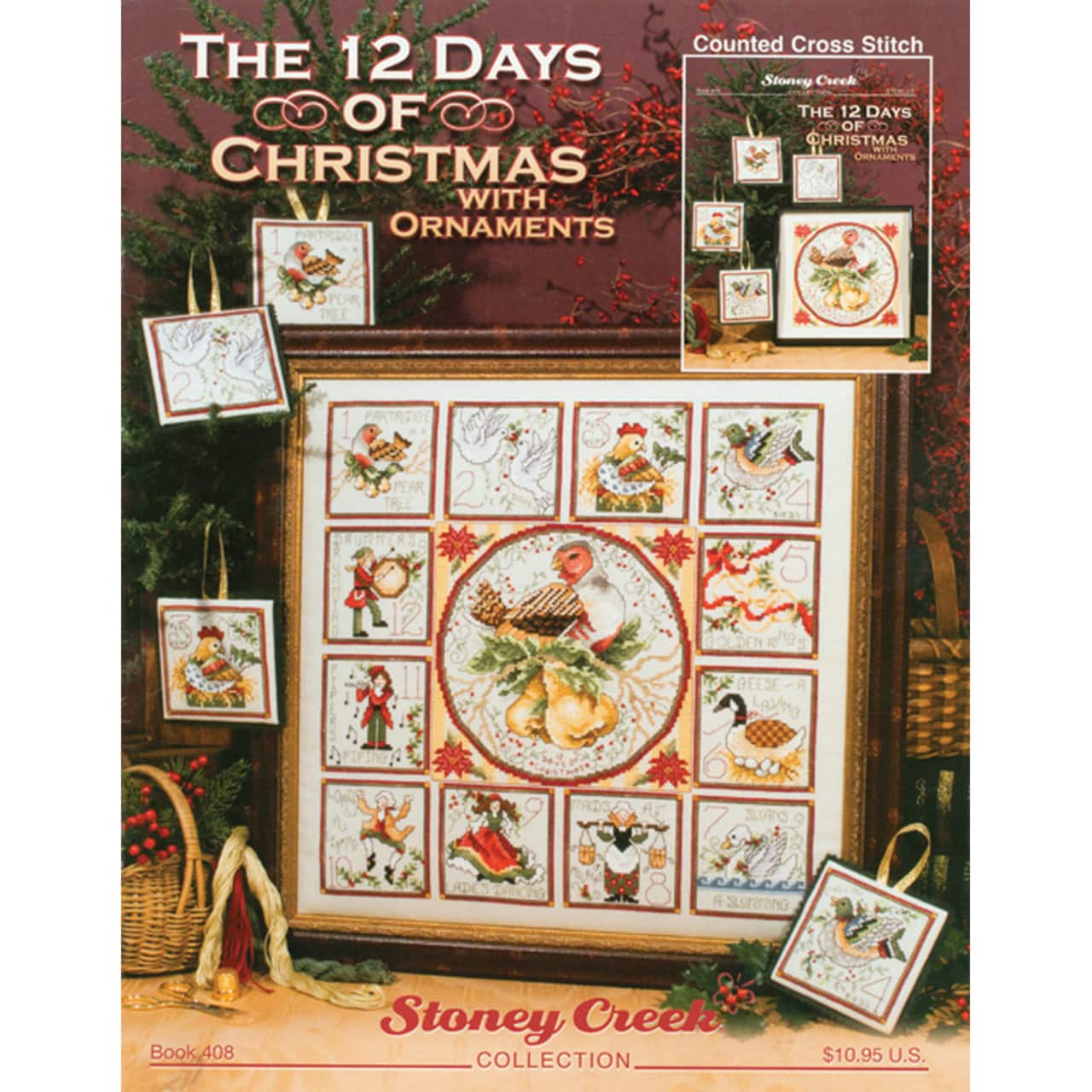 Stoney Creek The 12 Days of Christmas with Ornaments Counted Cross Stitch  Book